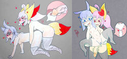 2girls after_sex ahe_gao ahoge all_fours ass belly big_ears big_penis blue_eyes blue_hair blush braixen breasts carrying cervical_penetration crossover cum cum_in_pussy cum_in_uterus cum_inside dark_background doggy_style drawing\n elin elin_(tera) female fox_ears fox_girl fox_tail futa_on_female futanari glasses grey_background half-closed_eyes heart hip_grab holding humanized interspecies leg_grab lolishy lolishytas long_hair navel nintendo nipples nude original_character penis pink_hair pokémon_(species) pokemon pokemon_(species) pokemon_xy pussy rabbit_ears red_eyes red_fur rolling_eyes side_view sideboob sketch small_breasts smile spread_legs standing sweat tail teeth tera_online text thick_thighs thighhighs tongue tongue_out uterus veins veiny_penis watermark womb x-ray yellow_fur youtube