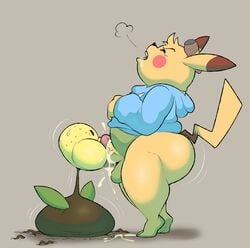 1boy ambiguous_gender anthro ass barefoot bellsprout belly big_ass big_lips big_testicles black_eyes bottomless brown_background brown_fur bubble_butt cheek_bulge chubby cigar closed_eyes clothed clothing cum cum_in_mouth cum_inflation cum_inside cum_on_balls cum_on_face cum_on_ground drooling erection ero_(character) eroborus feet fellatio flora_fauna furry heavy_breathing hoodie huge_ass inflation interspecies large_penis leaf long_ears looking_up male male_only mammal motion_lines nintendo nude onahole_parasite open_mouth oral orgasm original_character overweight overweight_male paws penis pikachu plant pokémon_(species) pokemon pokemon_rgby rodent saliva side_view size_difference smooth_skin soles standing stomach_bulge sweat sweater tail teapot_(body_type) teeth testicles thick_penis thick_thighs tongue veins veiny_penis video_games wide_hips yellow_fur