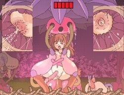 1girls animated animated_gif captured chest crying eluku futanari intersex lactation milk milking monster nepenthes nipples nona tagme tentacle tentacle_pit wolf wolf_dungeon