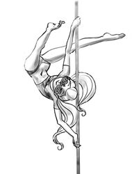 1girls dadss_rootbeer equestria_girls female friendship_games friendship_is_magic monochrome my_little_pony pole_dancing solo solo_female sugarcoat