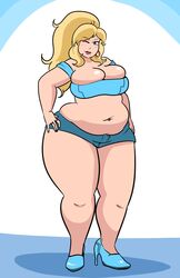 belly big_belly chubby fat fat_belly female huge_belly lewdsona mature_female metroid milf nintendo overweight samus_aran slightly_chubby