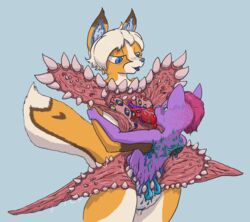 2017 anthro bashfulsprite blood body_horror diana duo feline female fox fur furry gore hair heart intestines mammal short_hair teeth vore