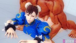 1boy 1girls 3d anal_sex animated ass big_ass breasts chun-li clapping_cheeks dark-skinned_male dark_skin defeated endured_face female from_behind groan interracial kallenz large_ass large_breasts male moaning music prone_bone rape sex sound source_filmmaker spiked_bracelet straight street_fighter street_fighter_v tagme urien video violation