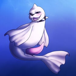 10s 1boy 2017 animal_genitalia belly big_penis blue_eyes blush collar dewgong erection fangs feral furry half-closed_eyes looking_at_viewer male male_only nintendo no_nipples nude open_mouth penis pinniped pokémon_(species) pokemon pokemon_rgby shikaro simple_background slit smile solo spiked_collar spikes tail tapering_penis teeth tongue underwater urethra video_games white_fur