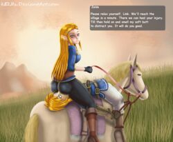 1boy 1girls asphyxiation ass ass_in_face ass_sniffing ass_worship blonde_hair blue_eyes blush bondage breath_of_the_wild butt_in_face butt_sniffing captured champion&#039;s_tunic dialogue domination english_text equestrianism face_in_ass facesit facesitting female femdom horse horseback horseback_riding human_chair human_furniture humiliation hylian keijix link link_(breath_of_the_wild) looking_down male malesub nintendo outdoors pale_skin pointy_ears princess_zelda riding rope rope_bondage saddle seat seated sexual_objectification sitting sitting_on_face sitting_on_person smell smelling smothering sniff sniffing submission text the_legend_of_zelda tied_arms tied_hands tied_up white_horse_(breath_of_the_wild) zelda_(breath_of_the_wild)