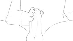 4_toes 5_fingers animated anthro balls barefoot bryce_(lonewolfhowling) canine dingo erection fluffydonuts foreskin fur hi_res hindpaw humanoid_penis male male_only mammal masturbation nude partially_retracted_foreskin pawpads paws penile_masturbation penis retracted_foreskin simple_background sitting smile solo toe_curl toes uncut white_background