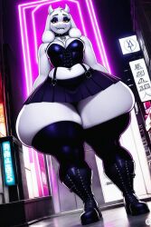ai_generated ass big_ass black_panties boots breasts gigantic_ass goat gothic gothic_botts gothic_girl huge_ass hunkbsaa massive_ass panties small_breasts toriel undertale