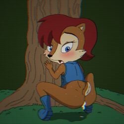 ass cum_in_ass cum_leaking female retro sally_acorn solo sonic_(series) sonic_satam sonic_the_hedgehog_(archie) sonic_the_hedgehog_(series) spanky15 tree