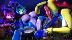 3d animatronic anthro balls big_breasts bonnie_(fnaf) bow_tie breasts dickgirl doctorpurple2000 female five_nights_at_freddy's futa_focus group hair hi_res humanoid_penis intersex lagomorph machine mammal nipples nude painting penis rabbit robot source_filmmaker spring_bonnie spring_bonnie_(fnaf) toy_bonnie_(fnaf) video_games