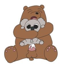 anal anal_sex balls bear cartoon_network cum cum_in_ass cum_inside duo frenchhorncub grizzly_(wbb) grizzly_bear koala male mammal marsupial nom_nom_(wbb) penetration simple_background size_difference we_bare_bears white_background yaoi