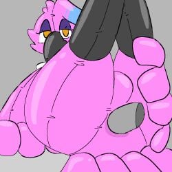 4_fingers anal anal_sex animate_inanimate animated anthro ass avian big_butt bird delta's_art disembodied_penis duo eyelashes eyeshadow felix_(delta's_art) femboy fingers flamingo genitals handles_on_shoulders holding_butt inflatable legs_up living_inflatable makeup male male/male null_bulge orange_eyes penetration penis pool_toy simple_background