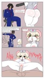 big_ass chainsaw cum_in_pussy dialogue english_text human lorna_(terrible_mouse) moaning mouse_girl nurse_cap oc oc_character savagensfw spread_legs tagme terrible_mouse vaginal_penetration vaginal_sex