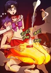 1boy 1girls absurdres bishoujo_senshi_sailor_moon black_hair blush bow bowtie bullying choker circlet clothed_female_nude_male covering_another's_mouth crystal_earrings cum deep_skin defeat dialogue drooling earrings elbow_gloves english_text female femdom fire gem gloves glowing_hot gold_circlet grabbing_from_behind gradient_sky hand_on_another's_leg hand_over_another's_mouth high_heels highres hino_rei humiliation inner_senshi jewelry light-skinned_female light-skinned_male light_skin long_hair magical_girl malesub miniskirt mosbles mosbles_(mosbles7) night no_eyes nude open_mouth outdoors pleated_skirt projectile_cum public_indecency purple_bow purple_bowtie purple_eyes purple_hair pyrokinesis rape red_choker red_sailor_collar red_shoes red_skirt rei_hino sailor_collar sailor_mars sailor_senshi sailor_senshi_uniform saliva shoes skirt sky smoke sound_effects speech_bubble sweat teeth text thick_thighs thigh_sex thighs upper_teeth_only white_gloves