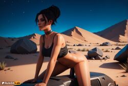 1girls ai_generated artist_name ass black_hair bottomless breasts cactus cd_projekt_red choker cleavage crop_top cyberpunk_2077 desert dildo dildo_in_pussy dildo_insertion dildo_riding eyeshadow female female_masturbation female_only hair_bun hi_res lips makeup masturbation medium_breasts motor_vehicle motorcycle navel nose object_insertion outdoors panam_palmer pussy_juice rock rule34lab single_hair_bun sky solo straddling tank_top uncensored vaginal_insertion vaginal_masturbation vaginal_object_insertion vaginal_penetration