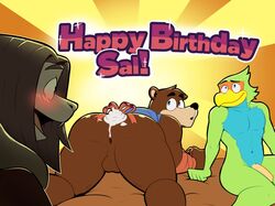 3boys anthro anus avian balls banjo-kazooie banjo_(banjo-kazooie) bear bird elfein gay lagomorph male male_only mammal penis rabbit sparkx spelunker_sal_(character) video_games yaoi