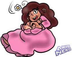 1girls 2024 akis_neko areola_bulge ass big_breasts black_female brown_hair buttons chubby dark-skinned_female fanart fat_ass fat_belly fat_breasts fat_butt fat_female fat_fetish fat_legs fat_thighs female_focus flower_in_hair freckles freckles_on_ass freckles_on_face french_female heart_gesture huge_ass huge_belly mixed_person monstorlilly monstorlilly_(character) pink_clothing pudgy_belly self_insert sitting smiling sweater twitter_user_oc unrealistic_proportions wide_hips wide_thighs