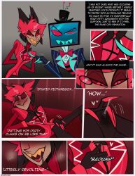 alastor_(hazbin_hotel) anthro asexual blush cuntboy deer drooling drooling_tongue enemies fantasizing feeling_chest fluffy_ears hazbin_hotel male_only masturbation monocle precum precum_string red_hair rubbing_clitoris secretly_loves_it secretly_wants_that_cookie shunyhuny solo vox_(hazbin_hotel)