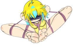 shibari_bondage shibari_over_clothes tied_up virtual_youtuber vtuber yellow_hair