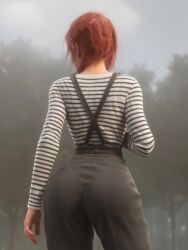 1girls ai_generated ass ass_focus clair_obscur:_expedition_33 dancing hip_focus hips maelle_(clair_obscur:_expedition_33) red_hair tagme video