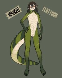 1girls beastiez brown_hair colored_inner_hair completely_nude crocodile crocodile_girl crocodile_tail crocodilian egregious_bum female female_only flat_chest flat_chested green_body green_hair green_scales green_skin grin grinning humanoid kairyu_crocodile long_hair multicolored_hair nude nude_female pointy_ears pussy red_eyes reptile reptile_girl reptile_humanoid scalie scalie_female scalie_humanoid scalie_only sharp_teeth slit_pupils solo tail teeth vagina virtual_youtuber yellow_sclera