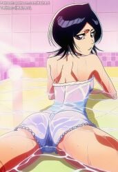 1girls absurd_res absurdres accurate_art_style ai_generated artist_name back_view bath bathroom bikini black_hair bleach bleach:_the_thousand-year_blood_war breasts female female_focus female_only from_behind hi_res high_quality high_resolution highres kairart kuchiki_rukia looking_at_viewer medium_breasts navel patreon patreon_url patreon_username pussy pussy_juice see-through see-through_clothing small_breasts solo solo_female solo_focus sunlight swimsuit swimwear thighs twitter_username water wet wet_body wet_clothes wet_pussy white_bikini