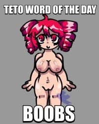 2025 artist_name breasts full_body fully_nude half_(artist) kasane_teto meme meme_reference naked naked_female red_eyes red_hair singer source_request utau