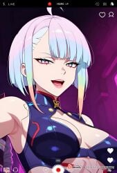 1girl1boy ai_generated cheating cheating_girlfriend covered_nipples cyberpunk cyberpunk:_edgerunners cyberpunk_2077 cyberpunk_clothes cyberpunk_girl david_martinez_(edgerunners) dirty_talk female from_below kissing looking_at_another looking_at_partner looking_at_viewer lucyna_kushinada medium_breasts naughty naughty_face naughty_girl naughty_smile neon netorare nsfw ntr outfit pose russian seductive seductive_body seductive_expression seductive_eyes seductive_female seductive_look seductive_mouth seductive_pose seductive_smile sexy sexy_armpits sexy_body sexy_clothing sexy_dress sexy_female sexy_pose short_hair skirt skirt_lift skirt_up stream streamer streaming sweat sweaty sweaty_body tagme video voice voice_acted