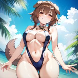 1girls ai_generated alternate_breast_size big_breasts bikini bostin breasts busty curvaceous curvy curvy_body curvy_female curvy_figure female hololive huge_breasts inugami_korone large_breasts swimwear thick_thighs thighs virtual_youtuber voluptuous