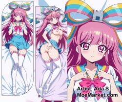 ai_generated dakimakura giffany gravity_falls hair_ribbon long_hair looking_at_viewer pink_eyes pink_hair shirt short_sleeves