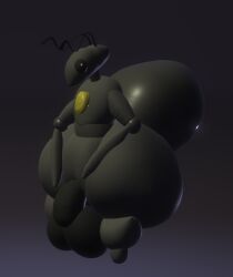 3d_(artwork) ambiguous_gender ant antennae_(anatomy) anthro arthropod arthropod_abdomen balls big_penis black_background black_balls black_eyes black_penis digital_media_(artwork) exoskeleton genitals gradient_background huge_abdomen hymenopteran insects nauiho paint_3d_(artwork) penis simple_background solo thick_thighs white_sclera wide_hips