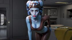 1girls aayla_secura ai_generated alien alien_girl blue_body blue_skin female female_only solo star_wars tagme twi'lek