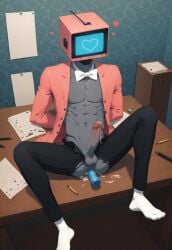 1boy 1man 2024 abs ai_generated aizu1077 anal anal_insertion anal_object_insertion antenna antenna_hair antennae anthro arms_behind_back balls big_balls big_dick big_penis big_testicles bodily_fluids boner bottomwear bowtie bowtie_collar business_attire business_suit circumcised clothed clothed_sex clothes colored_skin colorful cum cum_drip cum_on_object detailed detailed_background dick digital_drawing_(artwork) digital_media_(artwork) dildo dildo_insertion erect_penis erection fluids formal formal_attire formal_clothes formal_wear front_view gay genital_fluids genitals girthy_penis grey_skin hard_on heart heart-shaped_pupils heart_eyes heart_symbol hearts_around_head hi_res high-angle_view high_resolution highres huge_balls huge_cock humanoid_genitalia humanoid_penis indecent_exposure indoors lanky male male_focus male_humanoid male_only manly masculine mature mature_male muscular muscular_male navel nipples no_underwear object_head oc office office_clothing office_desk on_table open_bottomwear open_clothes open_clothing open_jacket open_pants open_shirt open_topwear original original_artwork original_character pants paper papers pastel pectorals penis penis_out pinup pleasure_face pony_diffusion_(model) pony_diffusion_xl portrait precum precum_drip precum_string ripped_clothing ripped_pants sci-fi science_fiction scifi sex_toy sex_toy_insertion sex_toy_penetration shirt_open shirtless sitting sitting_on_table skimpy skimpy_clothes socks solo solo_focus solo_male spread_legs suit suit_and_tie table table_sex testicles thighs thin thin_male toned toned_body toned_male topwear torn_bottomwear torn_clothes torn_clothing torn_pants tv_face tv_head tv_screen twunk uncensored uniform unzipped unzipped_pants veins visible_nipples wallpaper white_socks workplace workplace_sex yaoi