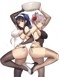 2girls ass female female_only gg-e tagme thick_thighs thighhighs