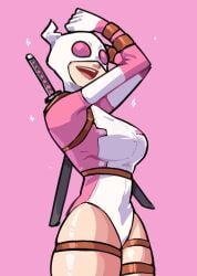 fortnite gwenpool heroine marvel marvel_comics pink pink_background selvish94 suit