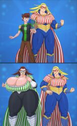 age_progression ass_expansion ben_10 ben_tennyson bimbo bimbofication bimbofied body_modification breast_expansion cathleen_bate female gender_transformation growth growth_sequence hair_growth huge_ass huge_breasts lip_expansion midriff mtf_transformation my_hero_academia navel saturnxart star_and_stripe_(my_hero_academia) stars_and_stripes thick_thighs thigh_expansion transformation wide_hips