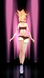 1girls 3d 9:16 animated ass ass_focus black_fishnet_stockings black_shorts black_stockings black_thong black_topwear blonde_hair boots fishnet_legwear fishnet_stockings fishnets genshin_impact high_leg_thong hip_sway kksallyear koikatsu looping_animation loose_top microshorts no_sound short_hair short_ponytail shorter_than_30_seconds shorts stockings tagme tattoo thong vertical_video video walking walking_away yoimiya_(genshin_impact)