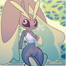 1girls boob_drop breasts female fullcolor lopunny palmerita_uwuy pokemon pokemon_(species) pokephilia vagina_visible_through_clothing