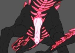 absurd_res all_fours alternate_version_at_source animal_genitalia animal_penis anus blood_dragon butt digital_media_(artwork) dragon erection far_cry far_cry_3 feral genital_focus genital_slit glowing glowing_eyes hi_res hologram_(artist) knot2018 long_penis looking_at_viewer male male_only open_mouth penis presenting presenting_anus presenting_hindquarters presenting_penis red_eyes reptile scales scalie sharp_teeth simple_background slit solo spreading teeth video_games