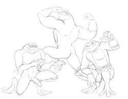 anthro battletoads eyewear group male male_only muscular muscular_male penis pimple_(battletoads) rash_(battletoads) sketch sunglasses thegreatmatsutzu video_games zitz_(battletoads)