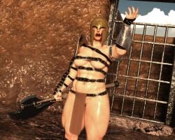 3d abs biceps breasts busty capcom female female_focus female_only gladiator gladiatrix hourglass_figure ikeman marisa_rossetti muscles muscular muscular_female navel red_hair street_fighter street_fighter_6 tagme wide_hips