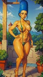 1girl 20th_century_fox 20th_century_studios ai_generated ass big_ass big_breasts bikini breasts decademix female high_heels huge_ass huge_breasts human large_ass large_breasts marge_simpson mature_female milf mommy sling_bikini sling_swimsuit solo swimsuit the_simpsons thick_thighs yellow_skin