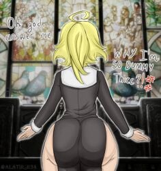 alatir ass ass_focus big_ass female female_only massive_ass nun nun's_habit nun_outfit tanya_degurechaff tight_clothing white_skin youjo_senki