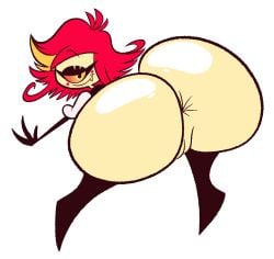 2d anus arched_back ass_focus bedroom_eyes commission demon hazbin_hotel massive_ass niffty oboithisisfunky one_eye pussy red_hair vivziepop voluptuous