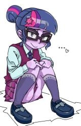 baigak bubble_butt equestria_girls glasses heart my_little_pony sci-twi shoes sitting tied_hair upskirt