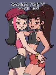 2femboys big_ass big_lips bimbo choker crop_top crossdressing crossdressing_male crossover darkeros13 femboy femboy_only guy_hamdon hoop_earrings marco_diaz nip_slip princess_marco shezow shezow_(character) short_shorts star_vs_the_forces_of_evil thong thong_straps trap tubetop wide_hips