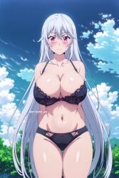 ai_generated arisato_yu big_breasts chidorigafuchi_aine lingerie masou_gakuen_hxh