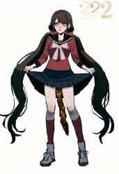 black_hair danganronpa_v3 harukawa_maki red_eyes scat scat school_uniform twenty-2