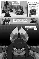 2026 4_eyes absurd_res andre_(cuchuflin) bestiality biped clothed clothed_humanoid clothed_male clothing comic condom cuchuflin detailed_background dialogue digital_drawing_(artwork) digital_media_(artwork) duo english_text eye_contact feral first_person_view generation_5_pokemon greyscale hair heart_pupils hi_res humanoid humanoid_on_feral imminent_sex interspecies larger_feral long_hair looking_at_another lying male male/male male_humanoid monochrome moobs mouthless multi_eye navel nintendo nipples nude_humanoid nude_male on_back pokemon pokemon_(species) pokephilia question_mark scolipede sexual_barrier_device size_difference smaller_humanoid speech_bubble talking_to_another text undressing_self