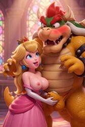 1boy 1girls 2026 3d ai_generated aistuffo anthro balls big_breasts blonde_female blonde_hair blue_eyes blush bowser breasts breasts_out castle clothed clothing crown dress duo earrings female furry furry_male genitals grabbing grabbing_penis human human_female human_on_anthro indoors interspecies koopa light-skinned_female light_skin long_hair long_sleeves male male/female mammal mario_(series) mature mature_female mature_male nintendo nipples partially_clothed penis princess princess_peach red_hair reptile scalie straight super_mario_bros. super_mario_galaxy tongue tongue_out uncensored yellow_skin