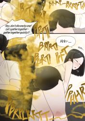 1girl 1girls ass ass_focus black_hair blonde_female boy boys brap butt comic comic_page female femdom gasbox girl hair hands_on_face hoodie huge_ass huge_butt jean_shorts jeans kemonomimi light-skinned_female light-skinned_male light_skin male shiny shiny_clothes short_hair sleeping smelly sweat sweatdrop sweating sweaty sweaty_body yakbang white_clothing white_clothes game playing conversation black_shorts thighs thighs_bigger_than_head huge_thighs big_ass blonde_male brother_and_sister brother sister sisters brothers fart fart_cloud farts farting fart_everywhere